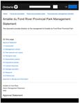 Amable du Fond River Provincial Park Management Statement [2006]