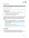 COVID-19 Guidance : Paramedic Services [2020]