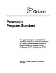 Paramedic program standard [2008]