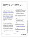 Preparing for a flu pandemic : making individual and family plans [2007]