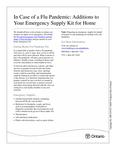 In case of a flu pandemic : additions to your emergency supply kit for home [2007]
