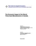 The economic impact of the Detroit three auto manufacturers in Canada /prepared for Ontario Manufacturing Council, Ministry of Economic Development &amp; Trade; prepared by The Centre for Spatial Economics [2008]