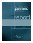 Apprenticeship training in Ontario : literature review and options for further research : report /by Graeme Stewart [2009]