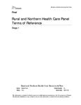 Rural and Northern Health Care Panel : terms of reference : final : stage 1 /Melissa Farrell [2009]