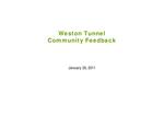 Weston Tunnel community feedback : presentation [2011]