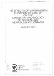 The effects of experimental elevation of lake pH on the chemistry and biology of Nelson Lake near Sudbury, Ontario /by N. D. Yan . . . [et al. ] [1977]