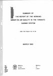 Summary of the Report of the Working Group on Air Quality in the Toronto Subway System [1980]
