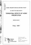 An annotated bibliography : terrestrial effects of acidic precipitation /edited by S. N. Linzon ; prepared by W. I. Gizyn, M. A. Griffith [1981]