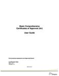 Basic comprehensive certificates of approval (Air) : user guide [2011]