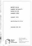 Report on an ambient air quality in the Sudbury area, August 1979 [1981]