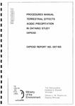 Procedures manual, terrestrial effects : Acidic Precipitation in Ontario Study (APIOS) /editor, H. D. Griffin [1983]