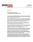 An open letter to our community [re: Japanese earthquake] from Chief Nuclear Officer Wayne Robbins /Ontario Power Generation [2011]