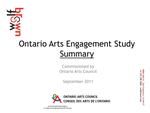 Ontario arts engagement study : results from a 2011 province-wide study of the arts engagement patterns of Ontario adults /commissioned by Ontario Arts Council