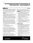 Best management practices for the production of sweet apple cider : apple management : infosheet [2012]