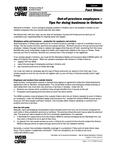 Out of province employers - tips for doing business in Ontario [2004]