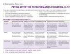 A discussion tool for paying attention to mathematics education, K-12 [2011]