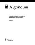 Proposed Algonquin Provincial Park management plan amendment [2012]