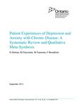 Patient experiences of depression and anxiety with chronic disease : a systematic review and qualitative meta-synthesis /D DeJean, M Giacomini, M Vanstone, F Brundisini [2013]