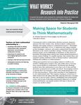 Making Space for Students to Think Mathematically /Dr. Christine Suurtamm, Brenna Quigley, and Jill Lazarus [2015]