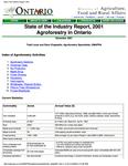 State of the industry report, 2001 : agroforestry in Ontario /Todd Leuty and Dave Chapeskie
