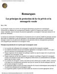 Les principes de protection de la view privée et la messagerie vocale[ressource électronique] [1996]