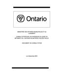 Consultation sur les exigences du Code du bâtiment de l'Ontario en matière d'accès facile : document de consultation [2001]