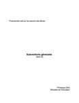 Financement axé sur les besoins des élèves : subventions générales, 2002-03