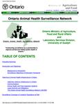 Ontario Animal Health Surveillance Network /Ontario Ministry of Agriculture, Food and Rural Affairs and Laboratory Services Divsion, University of Guelph [2001]