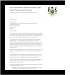 2016 Parliamentary Assistant Mandate Letter : Natural Resources and Forestry : The Minister's instructions to the Parliamentary Assistant on priorities