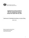 Legislated Accounting Included in Bill 132, Including the Proposed Ontario Fair Hydro Plan Act, 2017 : Submission to Standing Committee on Justice Policy