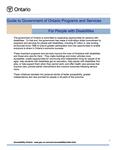 Guide to government of Ontario programs and services for people with disabilities [2002]