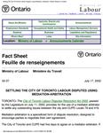 Settling the city of Toronto labour disputes using mediation-arbitration [2002]