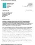 [Letter re: Canada Customs and Revenue Agency's plans to retain personal information on every air traveller entering Canada] /[Ann Cavoukian] [2002]