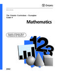 The Ontario curriculum - exemplars, grade 8 : mathematics, 2002 : samples of student work : a resource for teachers