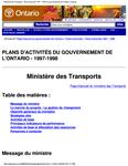 Plan d'activités 1997-1998 /Ministère des transports