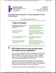 Frequently asked questions : privacy legislation for the private sector [2003]