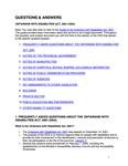 Questions &amp; answers : Ontarians with Disabilities Act, 2001 (ODA) [2003]