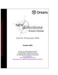New Directions Research Program : call for proposals 2004 [2003]