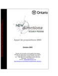 New Directions Research Program : appel de propositions 2004[ressource électronique] [2003]
