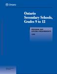 Ontario secondary schools, grades 9 to 12 : program and diploma requirements, 1999
