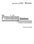 Providing solutions : a discussion on future strategies for Ontario's agri-food sector : discussion guide [2004]