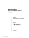 Deloro mine site cleanup : tailings area rehabilitation alternatives : final report /prepared by CH2MHill [2003]