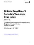 Ontario drug benefit formulary/comparative drug index. 2021 Edition 43(04  Apr 30)